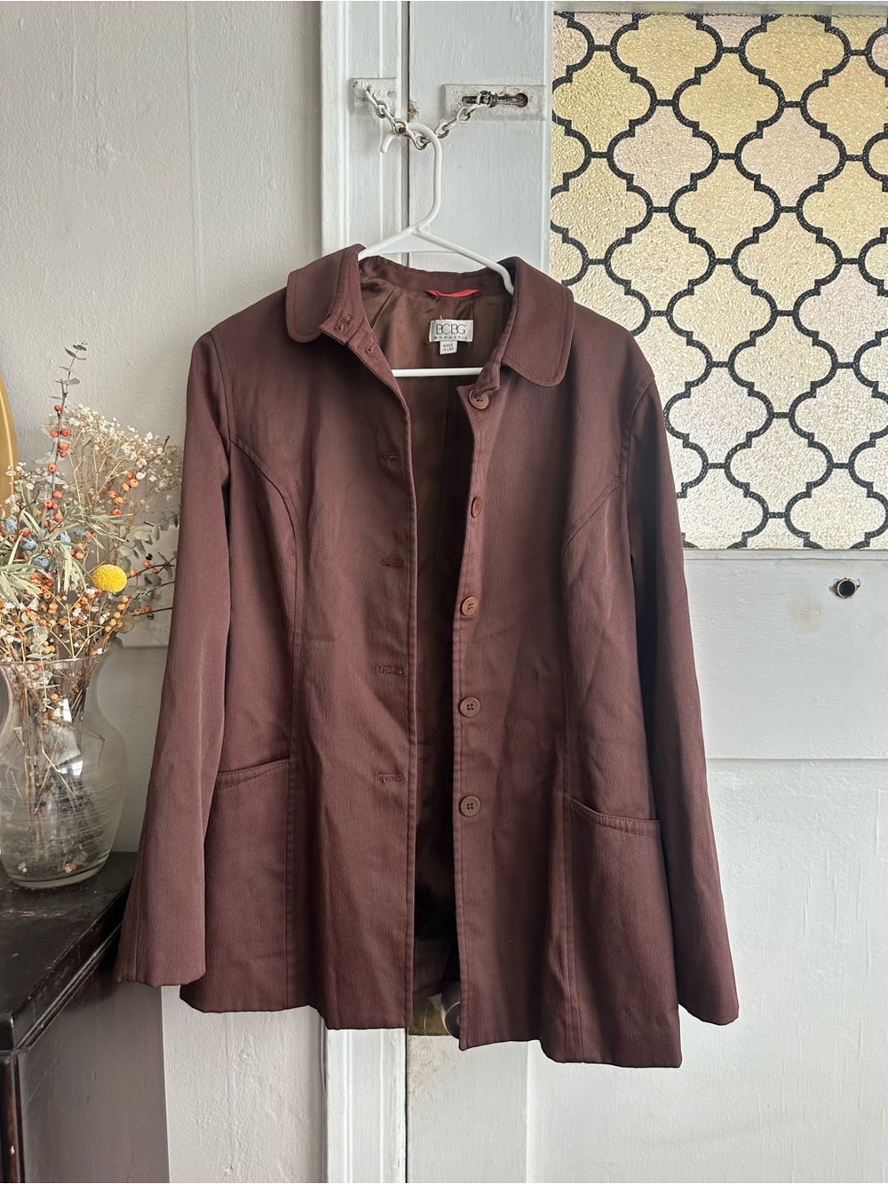 BCBG Brown Button-Front Jacket Vintage